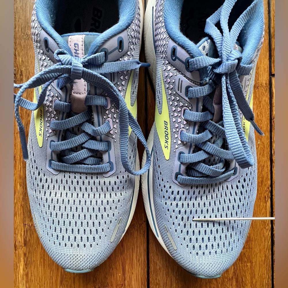 Brooks Ghost 14 Women's Running Shoes - Blue with Lime Accent Size 7.5 - Picture 8 of 10